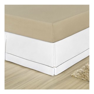 Saia ponto palito Para Cama Box Casal King Algodao Branca