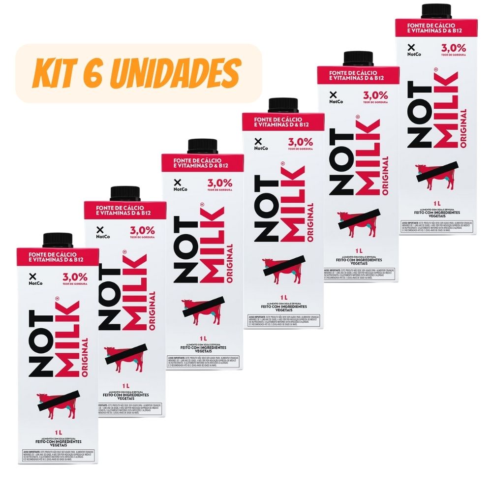 KIT Leite Vegetal Original Not Milk 1 Litro Sem lactose/ Sem proteína ...