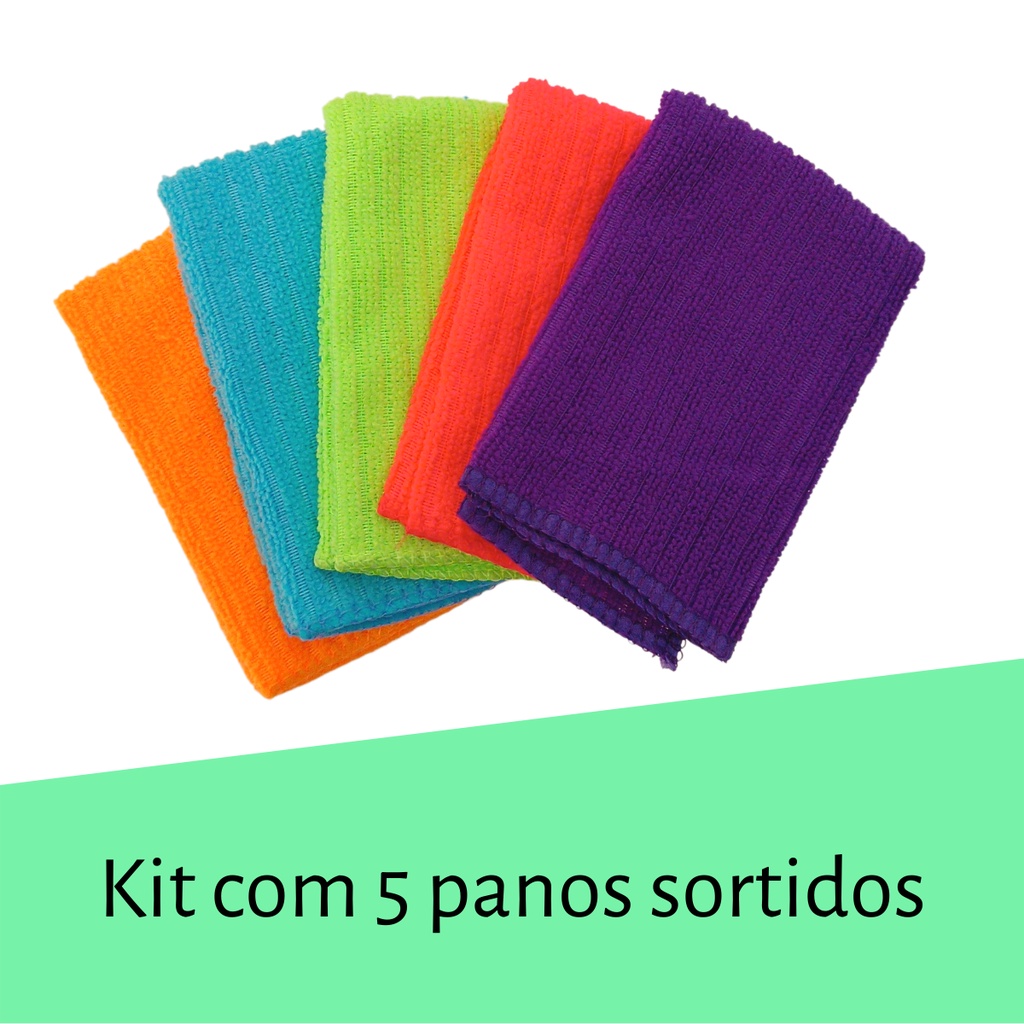 Pano Microfibra Flanela Multiuso Anti Risco X Kit Unidades