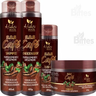 Kit SOS Café Charmelle Crescimento e Fortalecimento Capilar