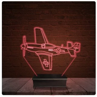 Abajur Luminária Acrílico Led Avião Spitfire Thunderbolt 02