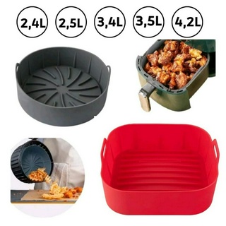 Forma Assadeira Cesto Silicone para Air Fryer Fritadeira Elétrica