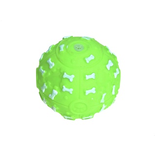 Brinquedo P/ Cães Bola Com Osso Vinil Verde 7,5cm