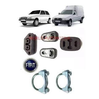 Kit 6 Pçs Borracha Coxim Escap E Abraç Fiat Uno Fiorino