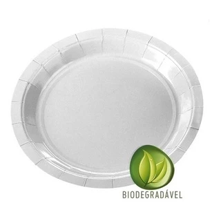 Prato De Papel 16cm Biodegradavel Silver Plastic C/100 Unid