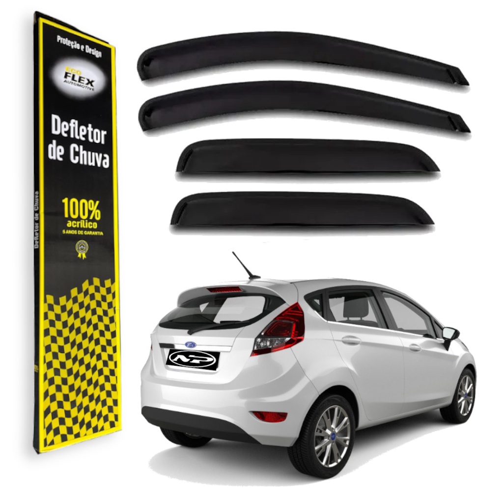 Calha Defletor de Chuva New Fiesta hatch 2011 a 2019 4P