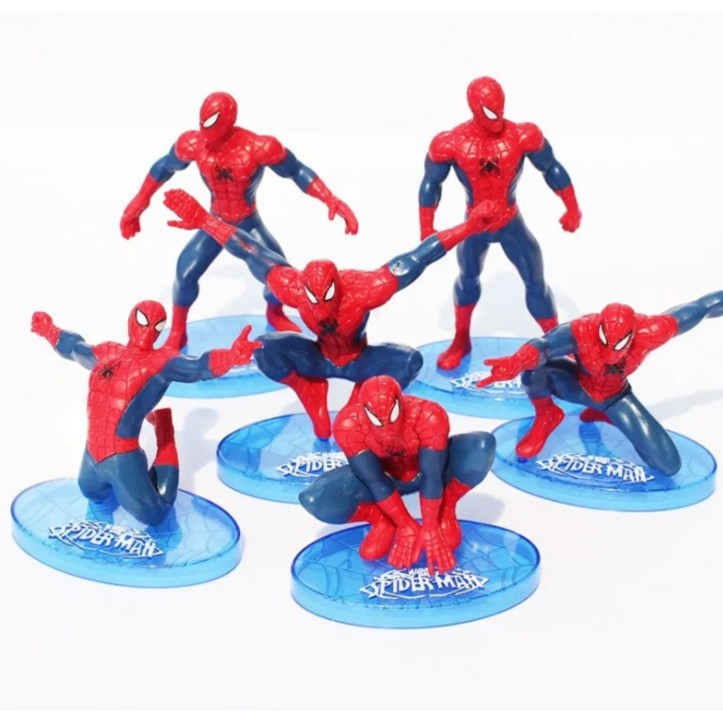 Kit 6 Action Figure Bonecos Homem Aranha Spiderman Marvel