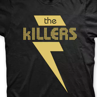 Camiseta The Killers Preta e Dourado em Silk 100% Algodão