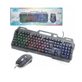 Teclado e Mouse Gamer Usb Led Rgb Luminoso Re-Tec-539 Pra Pc
