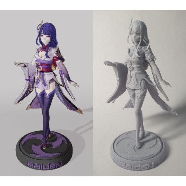 Raiden Shogun Genshin Impact Wiki Action Figure Boneco Colecionável