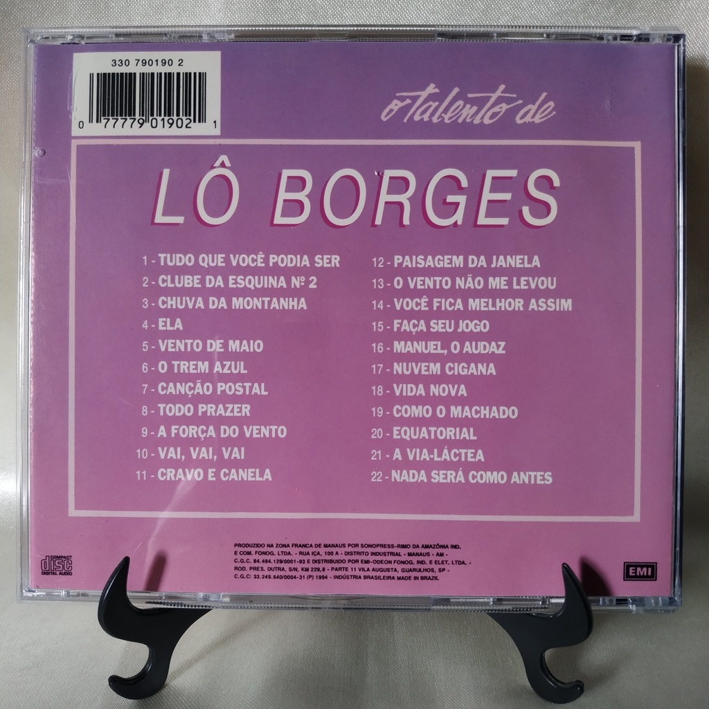 CD - LÔ BORGES - O TALENTO DE LÔ BORGES (1995) | Shopee Brasil