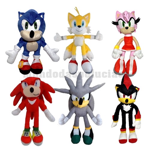 Kit 2 Pelúcias Boneco Sonic Tails 50cm Fofo Macio Decoração