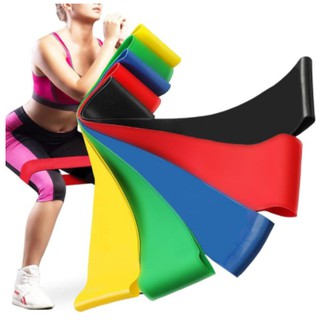 Kit 5 Banda Faixa Elástica de Resistência Mini Band para Treino Yoga Pilates Treino Academia Musculação