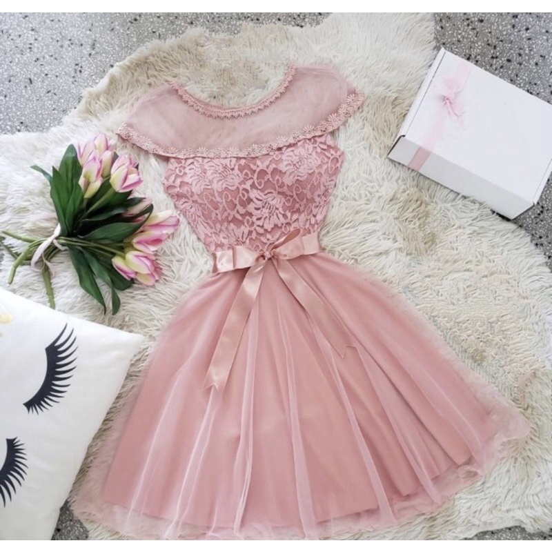 Rosa Bebê Vestido Debutante Rosa Curto VESTIDO CURTO DEBUTANTE