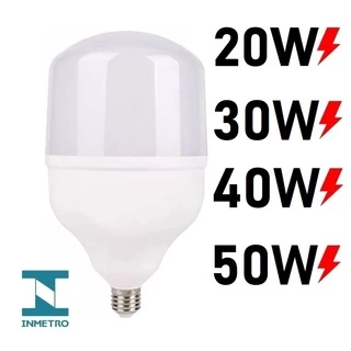 Lâmpada Led Bulbo 20w, 30w, 40w e 50w E27 Bivolt 6500K Branco Frio lampada de alta potencia iluminação forte sala cozinha garagem terraço quarto ou qualquer ambiente que precise de lâmpada forte