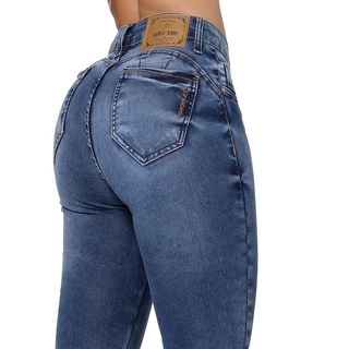 Calça Jeans Capri Modeladora Empina Bumbum Cós Intermediário