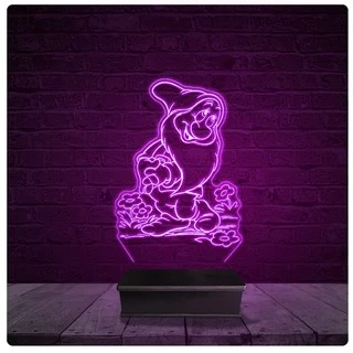 Luminária e Abajur Acrílico Led - Anão Branca de Neve