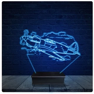 Luminária Led Acrilico Abajur - Avião 7