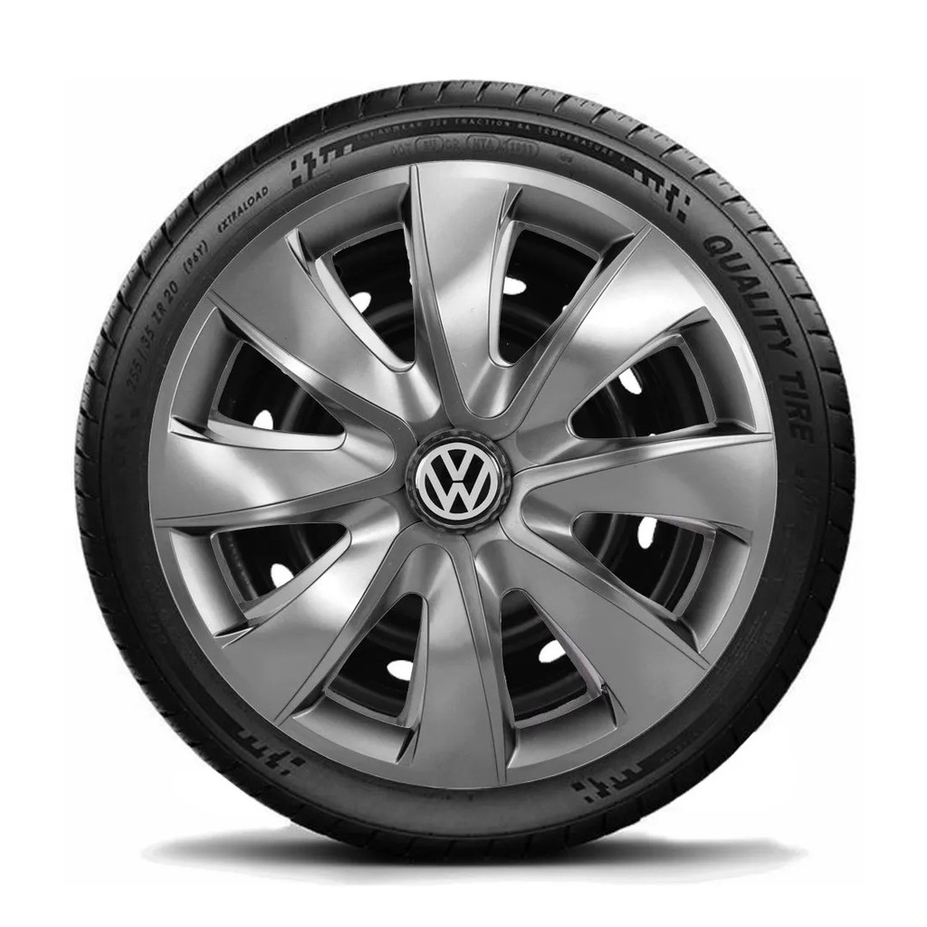 Jogo Calota Carro Aro 14 Grafite Cinza VW Gol G4 G5 G6 Fox Polo Voyage - Todos os Anos
