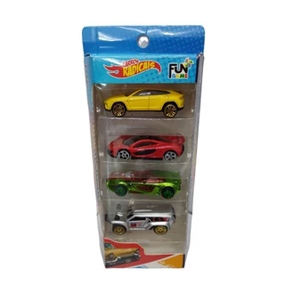 Kit Coleção Carrinho De Ferro Estilo Hot Wheels 4 Peças