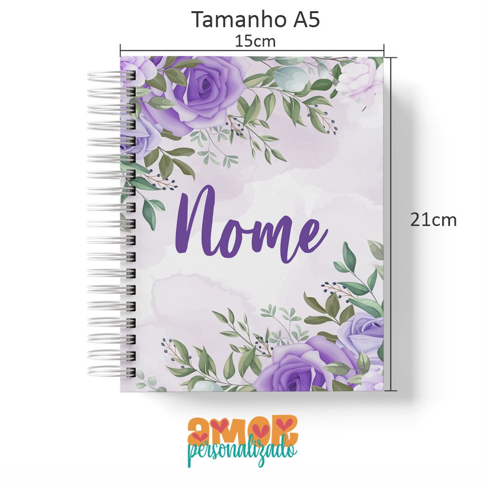 Caderno Personalizado 15x21cm Tema Floral Com Nome Modelo 44 Shopee Brasil 3804