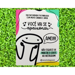 50 unidades CARTÕES MEME FLORCK / FLORK - Cartão de agradecimento, agradecimento ao cliente flork