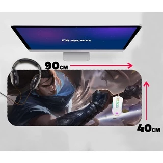 Mouse Pad Gamer Yasuo League of Legends LOL Extra Grande 90x40 Personalizado borda costurada mousepad