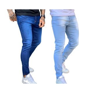 Kit 2 Calças Jeans Skinny Masculina Com Lycra