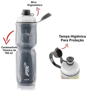 Garrafa de água para bicicleta squeeze Térmica garrafinha ciclismo academia esporte caramanhola