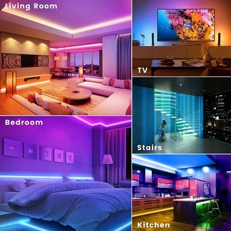 Luzes De Tira Led Usb 5050 RGB 16 Cores Mudando Luz Remota Quente Para Quarto Sala De Estar TV Cozinha DIY Decoração Nat