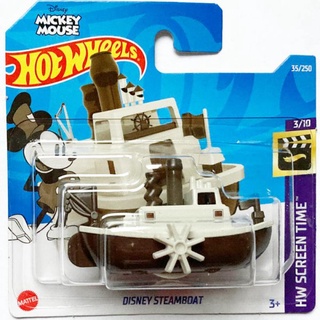 Disney Steamboat - Disney - Mickey Mouse - Hot Wheels - 1:64 - Miniatura Barco Marrom - Boat Temático