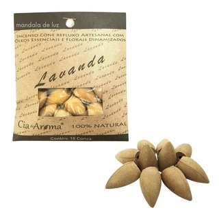 Incenso Cone 100% Natural com Florais e Óleos Essenciais Lavanda