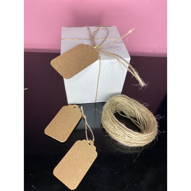 100 Tag papel kraft Retangular para presente, embrulhos, etiquetas com ...