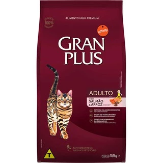 Ração Gran Plus Salmão e Arroz para Gatos Adultos 10 KG