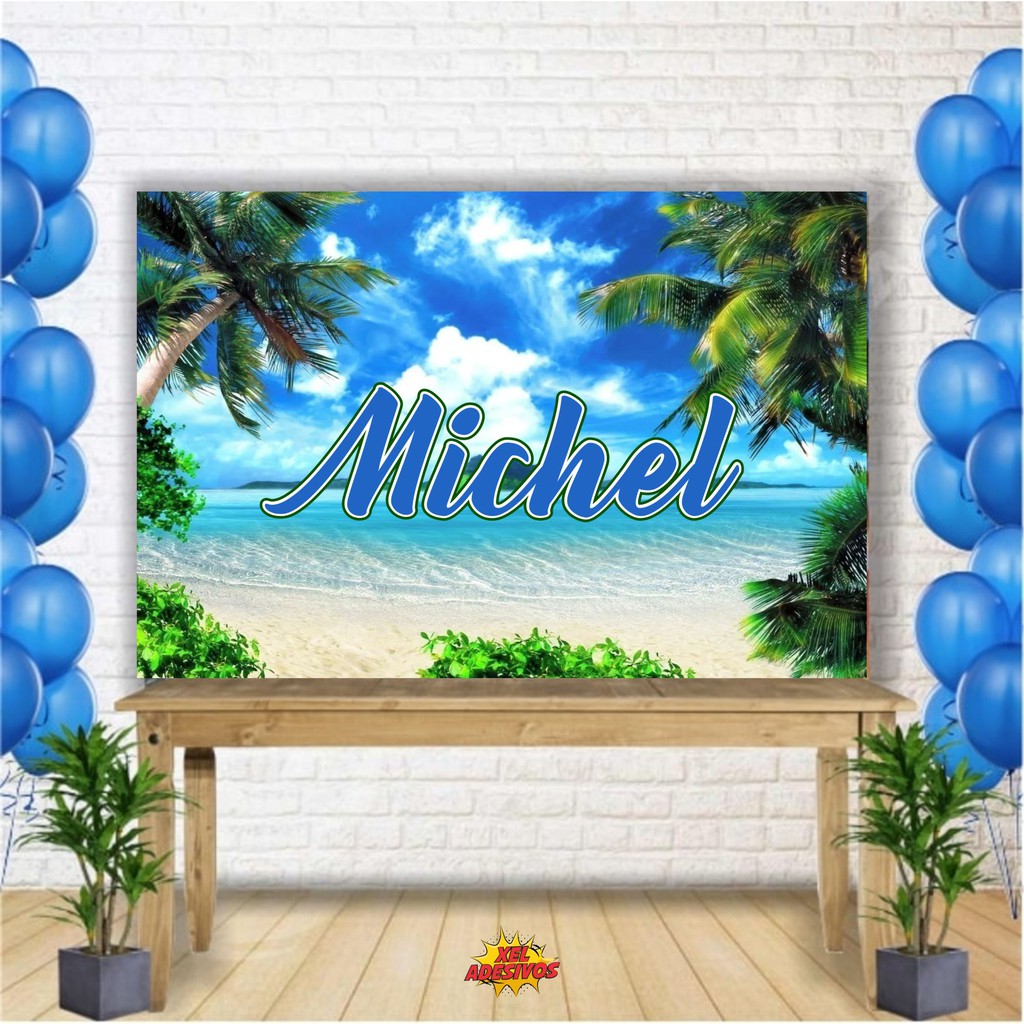 Painel Lona Fosca Praia Hawaii Beach Para Decoração Festa Aniversário ...