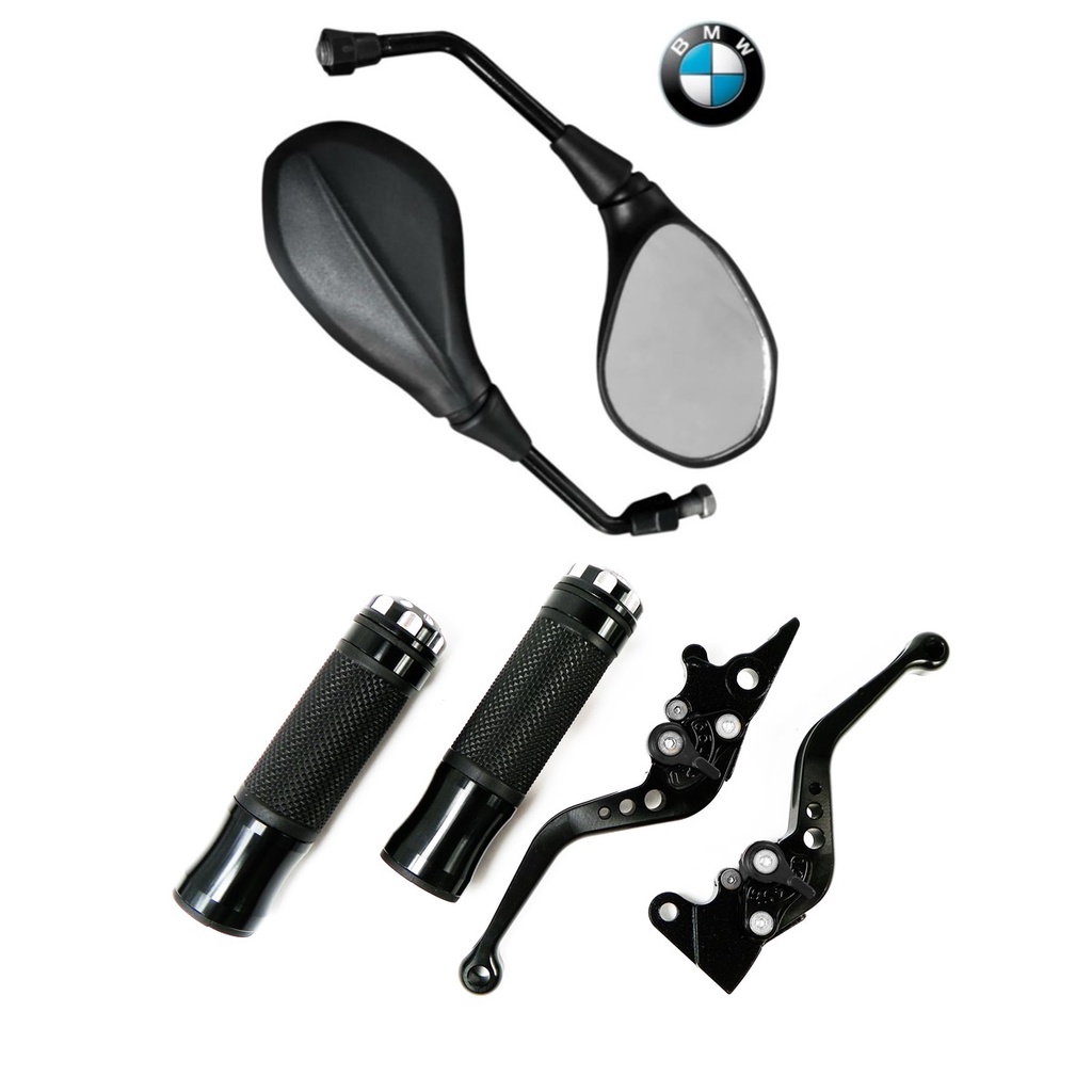 Kit Retrovisor Modelo Bmw Manete Curto Manopla Esportiva Fazer