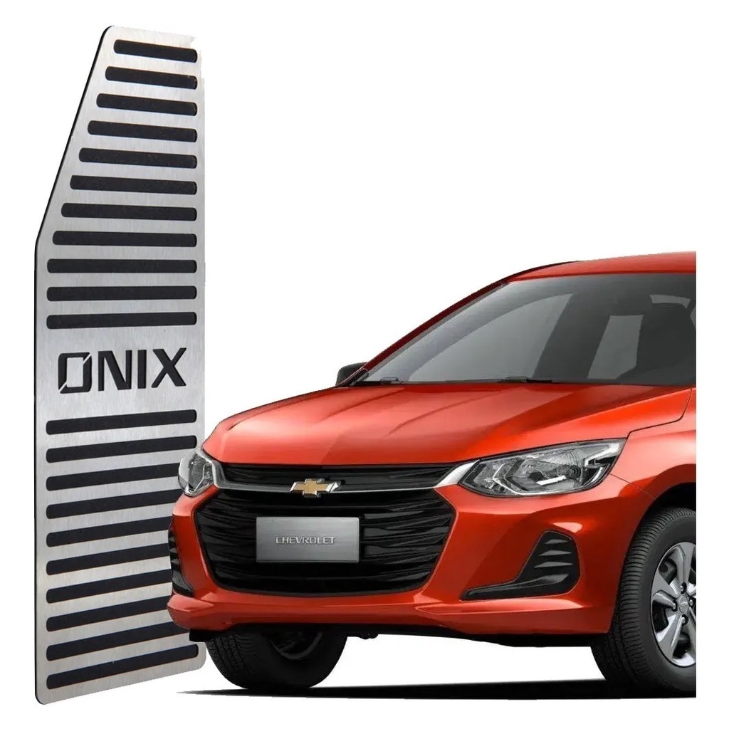 Descanso de Pé Aço Inox Escovado Chevrolet Onix 2020/2021/2022 para Todos Modelos/Versões Padrão Original