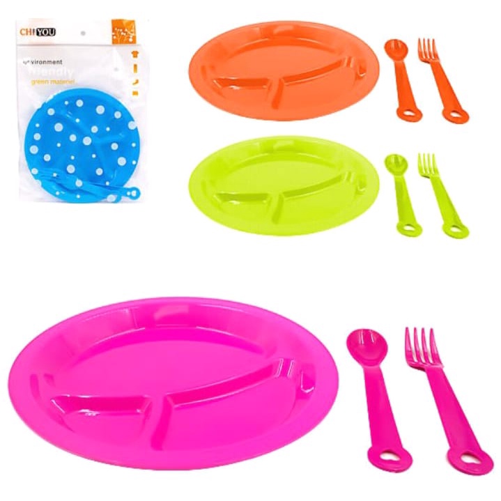 KIT Pratinho INFANTIL BEBÊ E CRIANÇA 3 PÇS- COLORIDO | Shopee Brasil