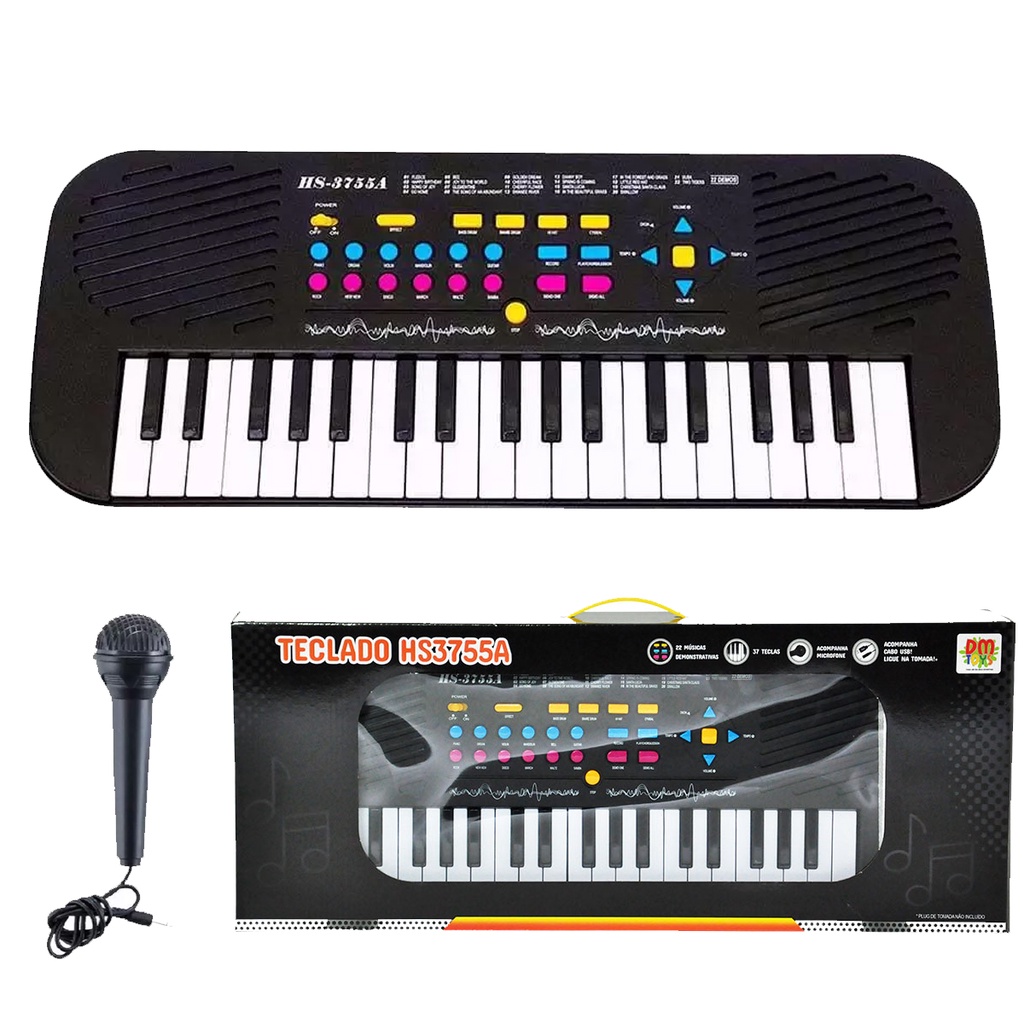 Teclado Infantil Musical Grava E reproduz Lets Rock Toyng - Lojas