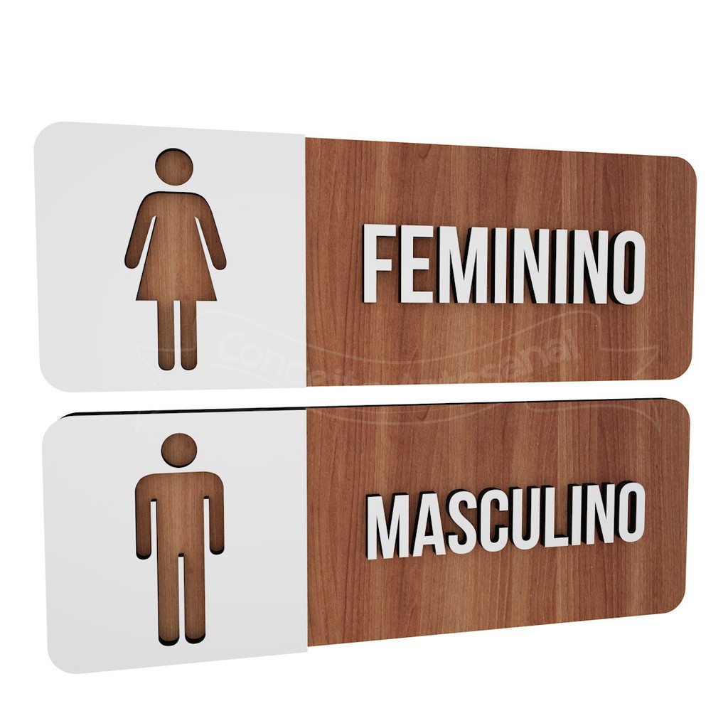 Placa Indicativa Sinalização Banheiro Feminino E Masculino | Shopee Brasil