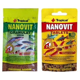 Ração Para Peixes Tropical Nanovit Granulat e Tablets 10g