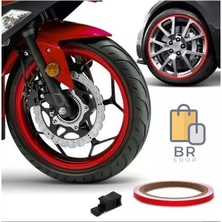 Friso De Roda Refletivo Motos e Carros Aplicador Adesivo Vermelho em Oferta na Shopee
