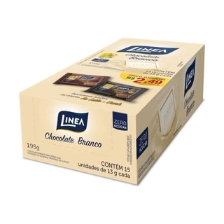 Linea Mini Chocolate Branco Sem Açúcar - 15 Unidades 13g