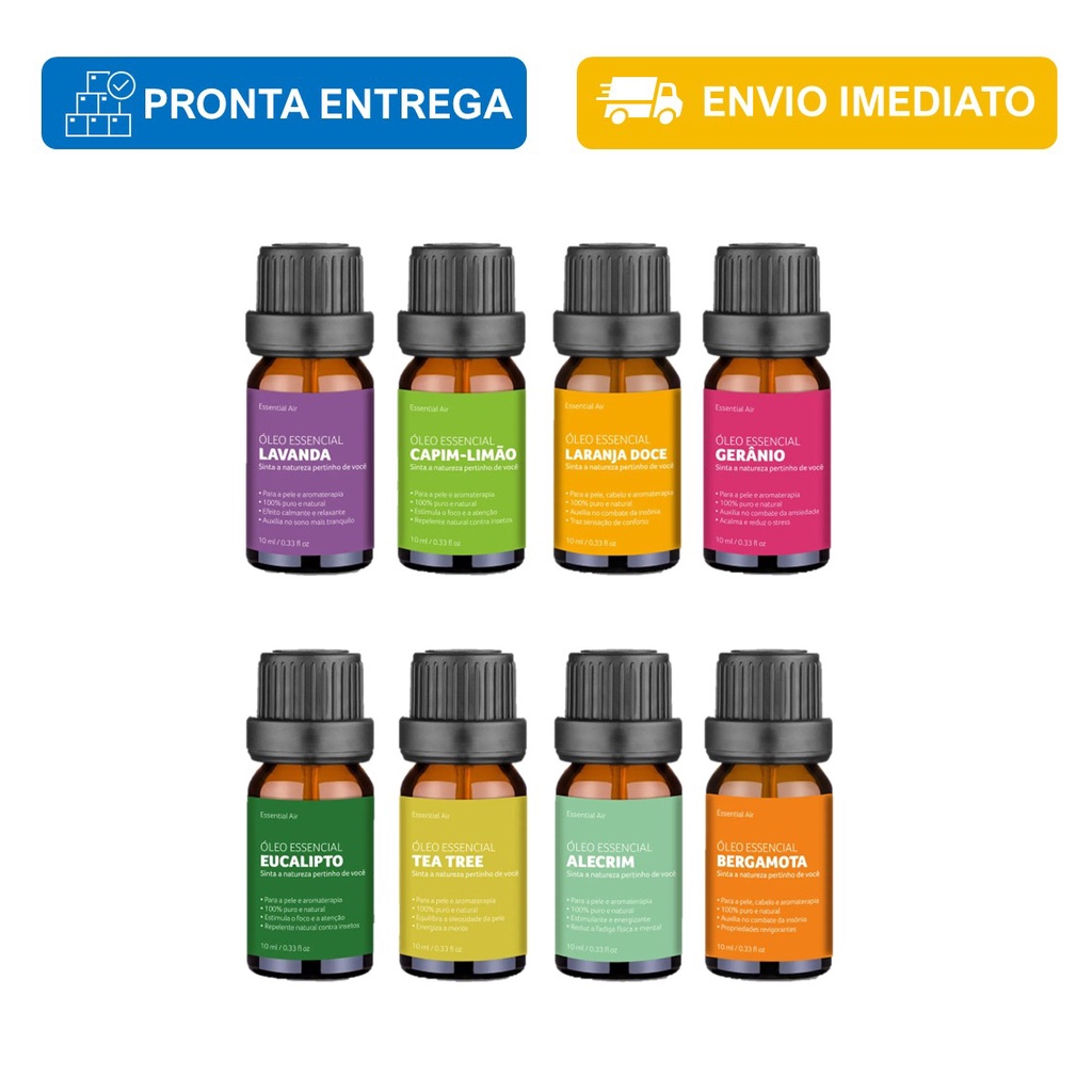 Óleo Essencial Puro e Natural 10ml para Difusor Elétrico e Aromatizador ...
