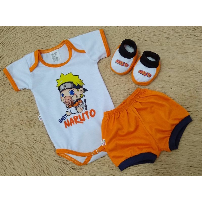 Body Roupa Para Bebê Anime Naruto Menino Geek Papai Desenho  Tamanho:P;Cor:Menino