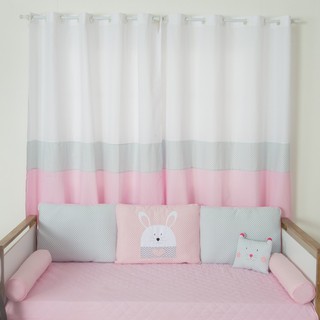 Cortina Para Quarto Infantil Coleguinhas Rosa 2 Metros