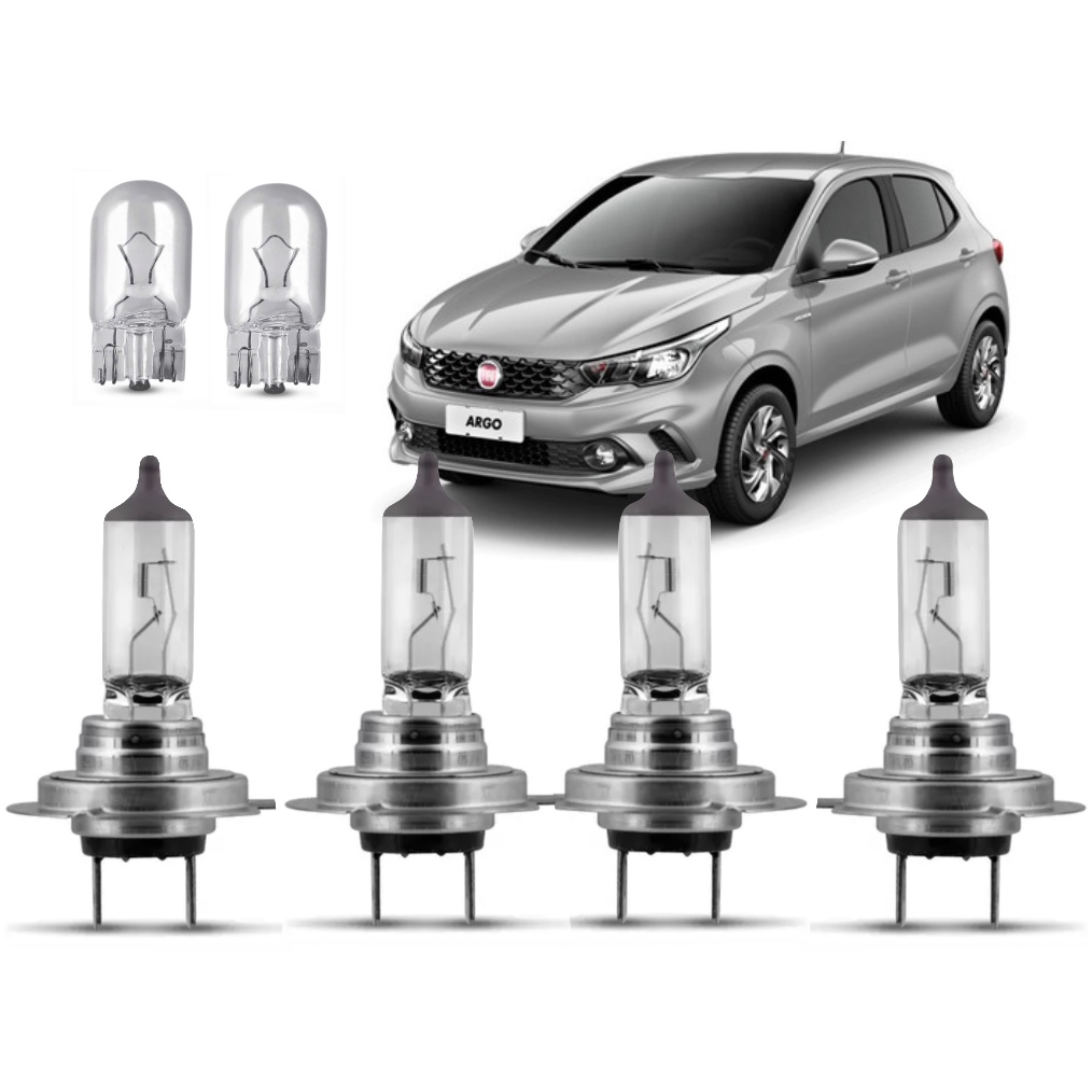 Lâmpadas Argo 2017 2018 2019 2020 2021 Halógenas Farol Alto E Baixo