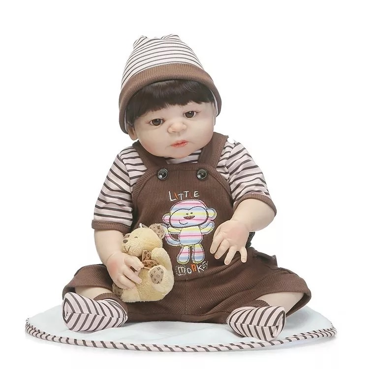 Bebe Reborn Menino 100% Silicone 57 Cm - Bento Loiro - Full