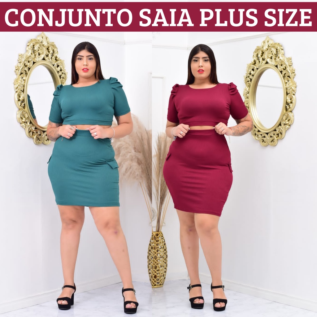 Saia tubinho 2024 plus size