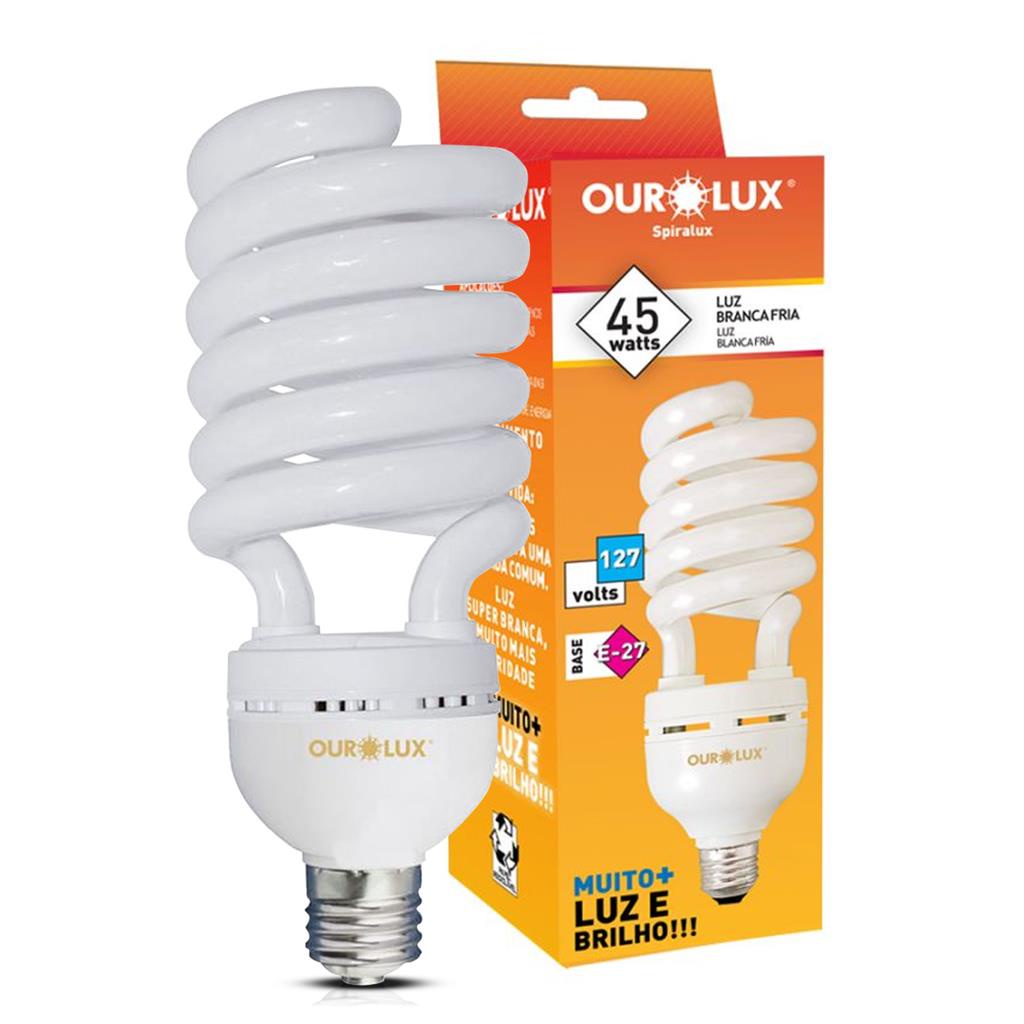 Lampada Fluorescente Espiral 45w 127v E27 6400K Luz Branca | Shopee Brasil